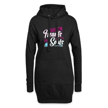 Köchin Hobbyköchin Kochen Feeding Hearts And Souls - Hoodie-Kleid - Schwarz - Vorne
