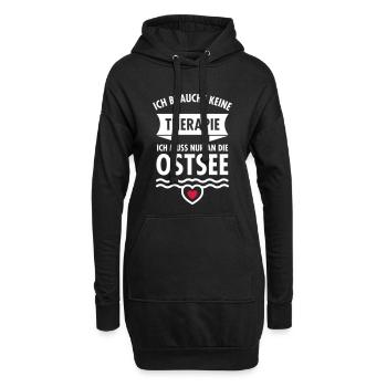 Therapie - Ostsee - Hoodie-Kleid - Schwarz - Vorne