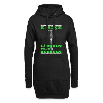 E-MTB Lächeln Statt Hecheln E-Bike eBiker Radsport - Hoodie-Kleid - Schwarz - Vorne