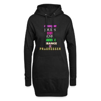CHAQUE JOURS EST UNE NOUVELLE CHANCE DE PROGRESSER - Sweat-shirt à capuche long Femme - noir - Devant