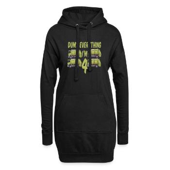 Camion à ordures garçon d’anniversaire 4 - Sweat-shirt à capuche long Femme - noir - Devant