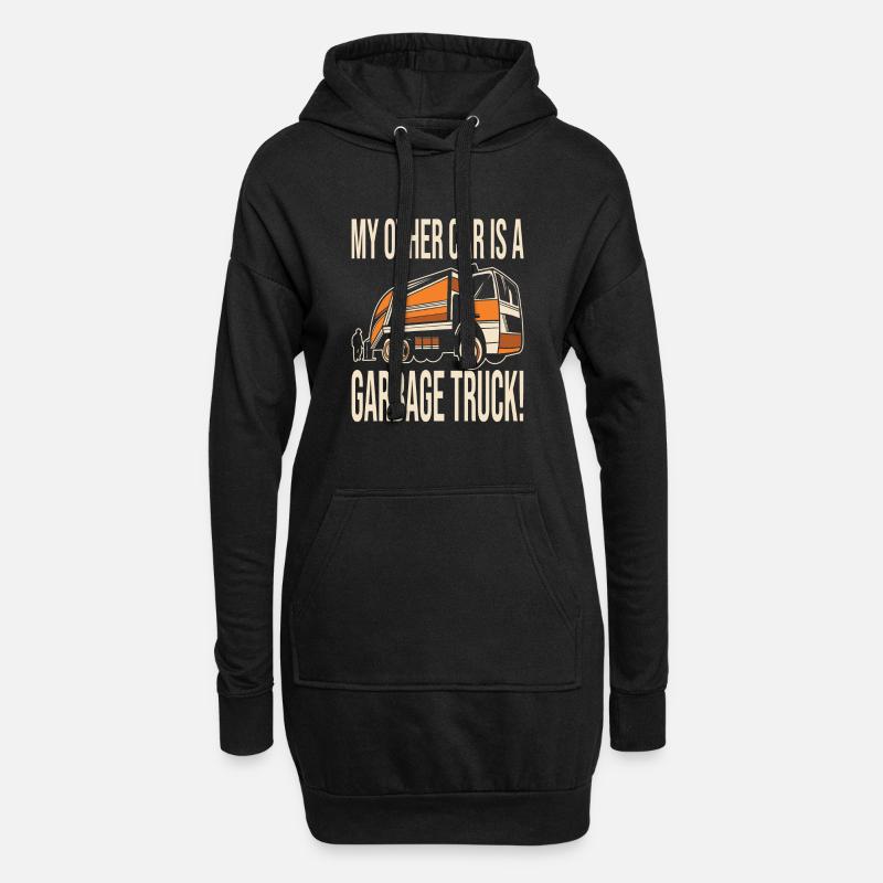 Müllauto Geburtstag Junge - Hoodie-Kleid - Schwarz