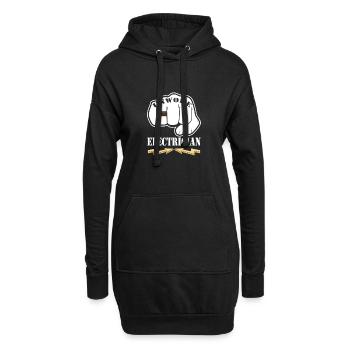 Elektriker - Hoodie-Kleid - Schwarz - Vorne