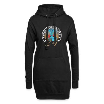 24. Geburtstag - Hoodie-Kleid - Schwarz - Vorne