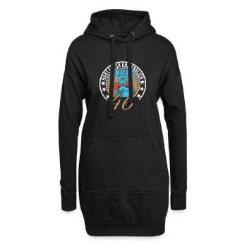 46. Geburtstag - Hoodie-Kleid - Schwarz - Vorne