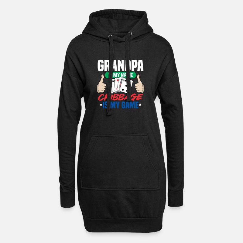 Cribbage - Hoodie-Kleid - Schwarz