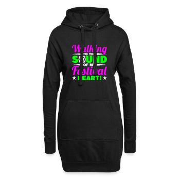 Festival - Hoodie-Kleid - Schwarz - Vorne