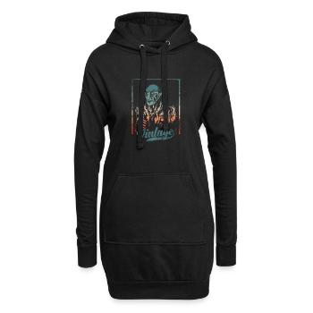 Vieux films - Sweat-shirt à capuche long Femme - noir - Devant