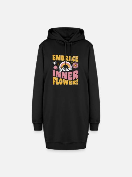 Hippie - Hoodie-Kleid - Schwarz