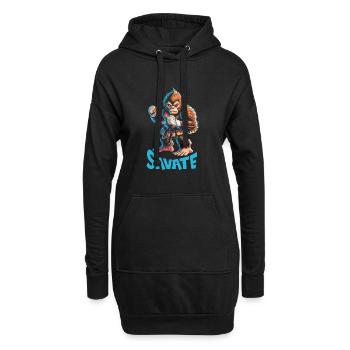 Poing nu - Sweat-shirt à capuche long Femme - noir - Devant