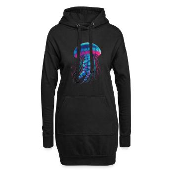 Méduse - Sweat-shirt à capuche long Femme - noir - Devant