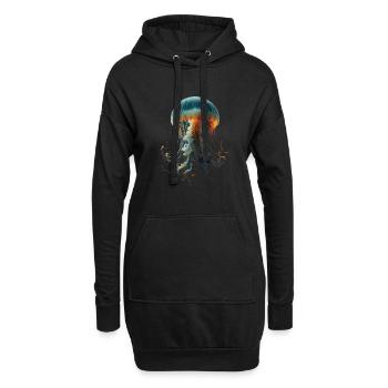 Méduse - Sweat-shirt à capuche long Femme - noir - Devant