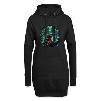 Grenouille - Sweat-shirt à capuche long Femme - noir - Devant