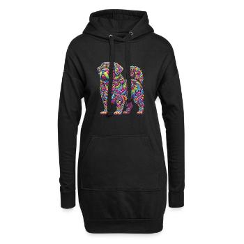 Hippie Festival - Hoodie-Kleid - Schwarz - Vorne