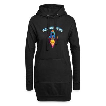 Fusée - Sweat-shirt à capuche long Femme - noir - Devant