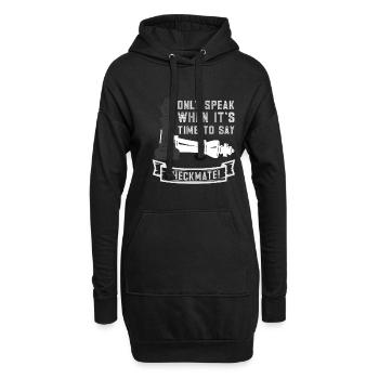 Lusitger Schachspieler Spruch I Schach - Hoodie-Kleid - Schwarz - Vorne