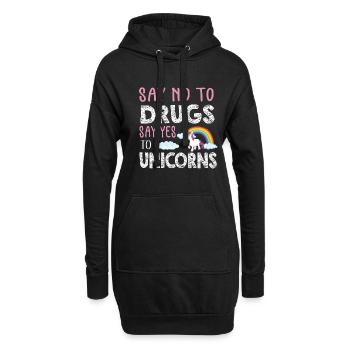 Lustiger Einhorn Spruch I Einhörner - Hoodie-Kleid - Schwarz - Vorne