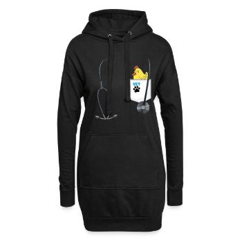 Journée carrière de l’École des costumes de futurs vétérinaires - Sweat-shirt à capuche long Femme - noir - Devant