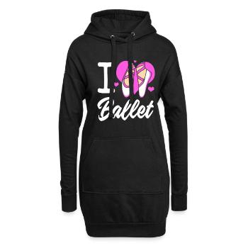 Ballett Ballett-Tänzerin - Hoodie-Kleid - Schwarz - Vorne
