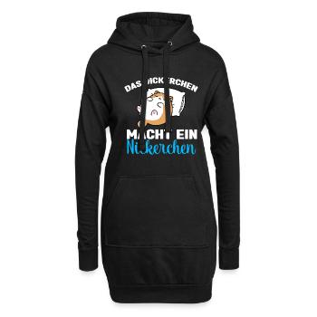 Katze Das Dickerchen macht ein Nickerchen - Hoodie-Kleid - Schwarz - Vorne