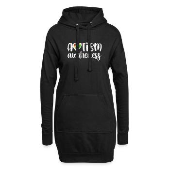 AUTISMUS BEWUSSTSEIN HERZ LIEBE BEHINDERT SPRÜCHE - Hoodie-Kleid - Schwarz - Vorne