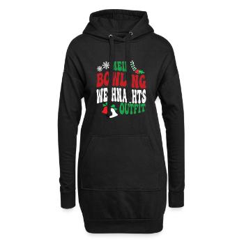 Bowling Weihnachten Outfit Bowlingspieler XMAS - Hoodie-Kleid - Schwarz - Vorne