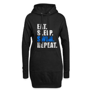 MANGER DORMIR NAGER RÉPÉTER Flotteur de sauvetage de natation - Sweat-shirt à capuche long Femme - noir - Devant
