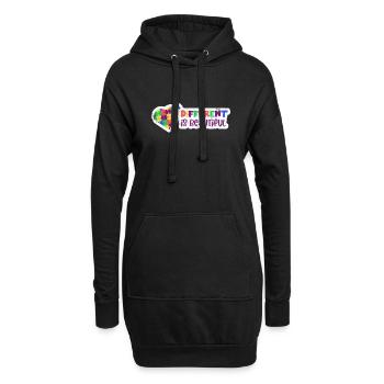 ADHS AUTIST ANDERS IST SCHÖN PUZZLE SPRUCH MOTIVE - Hoodie-Kleid - Schwarz - Vorne