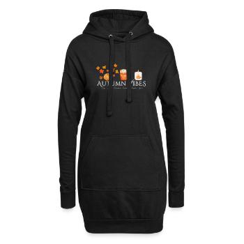 Autumn Vibes - Herbst Design - Pumpkin Spice - Hoodie-Kleid - Schwarz - Vorne