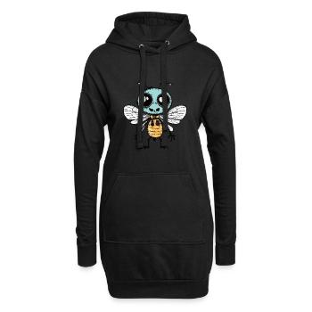 Libelle Halloween Lustig Zombie - Hoodie-Kleid - Schwarz - Vorne