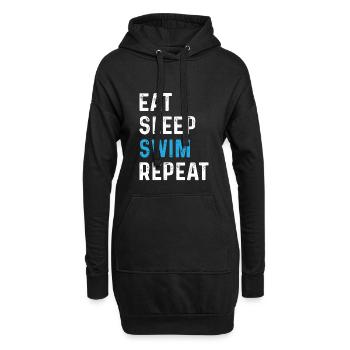 Eat Sleep Swim Repeat - Sweat-shirt à capuche long Femme - noir - Devant