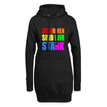 zusammen sind wir stark - Hoodie-Kleid - Schwarz - Vorne