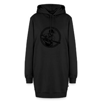 Baseball Silhouette - Hoodie-Kleid - Schwarz - Vorne - AI Model Female 172 light (172cm)