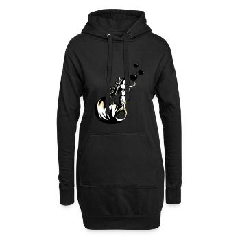 sirène valentine - Sweat-shirt à capuche long Femme - noir - Devant