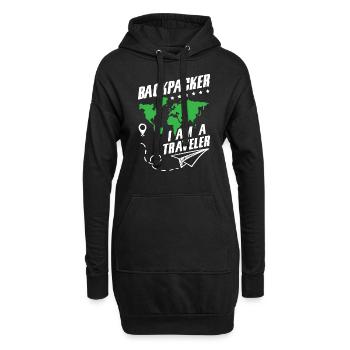 Je suis un voyageur - Sweat-shirt à capuche long Femme - noir - Devant