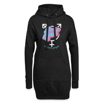 Be kind to trans people - Hoodie Dress - black - Front