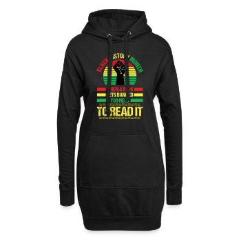 Black history month, when a book gets banned you n - Hoodie Dress - black - Front