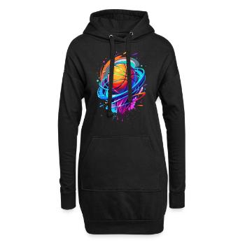 Basketballkörbe Vortex Neon Swirl - Hoodie-Kleid - Schwarz - Vorne