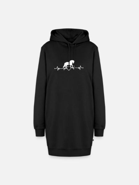 HERZSCHLAG PFERD PFERDE HERZ PFERDEN LIEBEN MOTIVE - Hoodie-Kleid - Schwarz