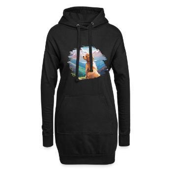 Chiot mignon sur la montagne - amour de chien et randonneur - Sweat-shirt à capuche long Femme - noir - Devant