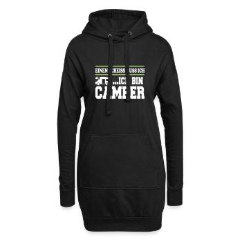Scheiss muss ich Camping Camper - Hoodie-Kleid - Schwarz - Vorne
