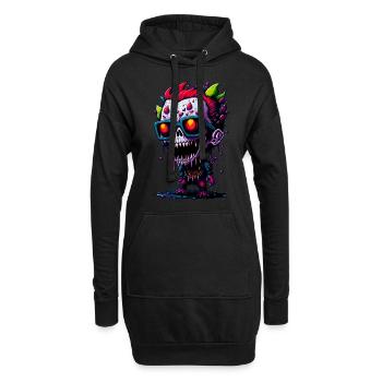 Bunter cooler Zombie - Hoodie-Kleid - Schwarz - Vorne