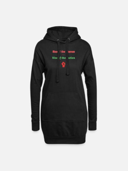 Aufstieg der Frau - Hoodie-Kleid - Schwarz