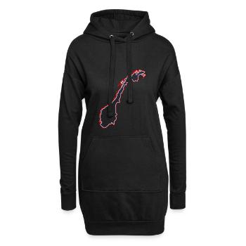 Norwegen - Hoodie-Kleid - Schwarz - Vorne