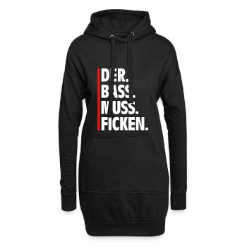Spruch Der Bass Muss Ficken Track Rave - Hoodie-Kleid - Schwarz - Vorne