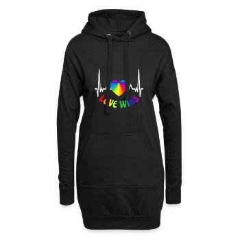 L’AMOUR GAGNE LA FIERTÉ LGBT Mois de la fierté gay LGBTQ - Sweat-shirt à capuche long Femme - noir - Devant