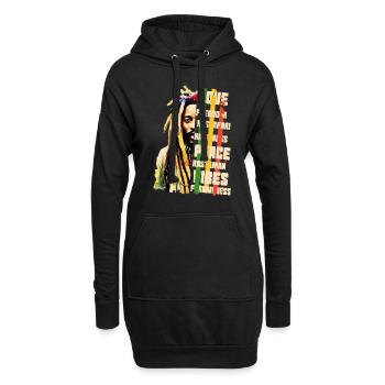Rastaman jah rastafari - Sweat-shirt à capuche long Femme - noir - Devant