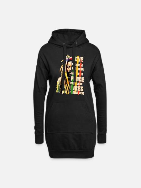 Rastaman jah rastafari - Hoodie-Kleid - Schwarz