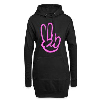 pink Peace lady like - Hoodie-Kleid - Schwarz - Vorne