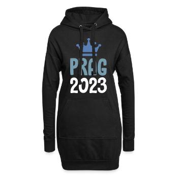 Prag 2023 Krone - Hoodie-Kleid - Schwarz - Vorne